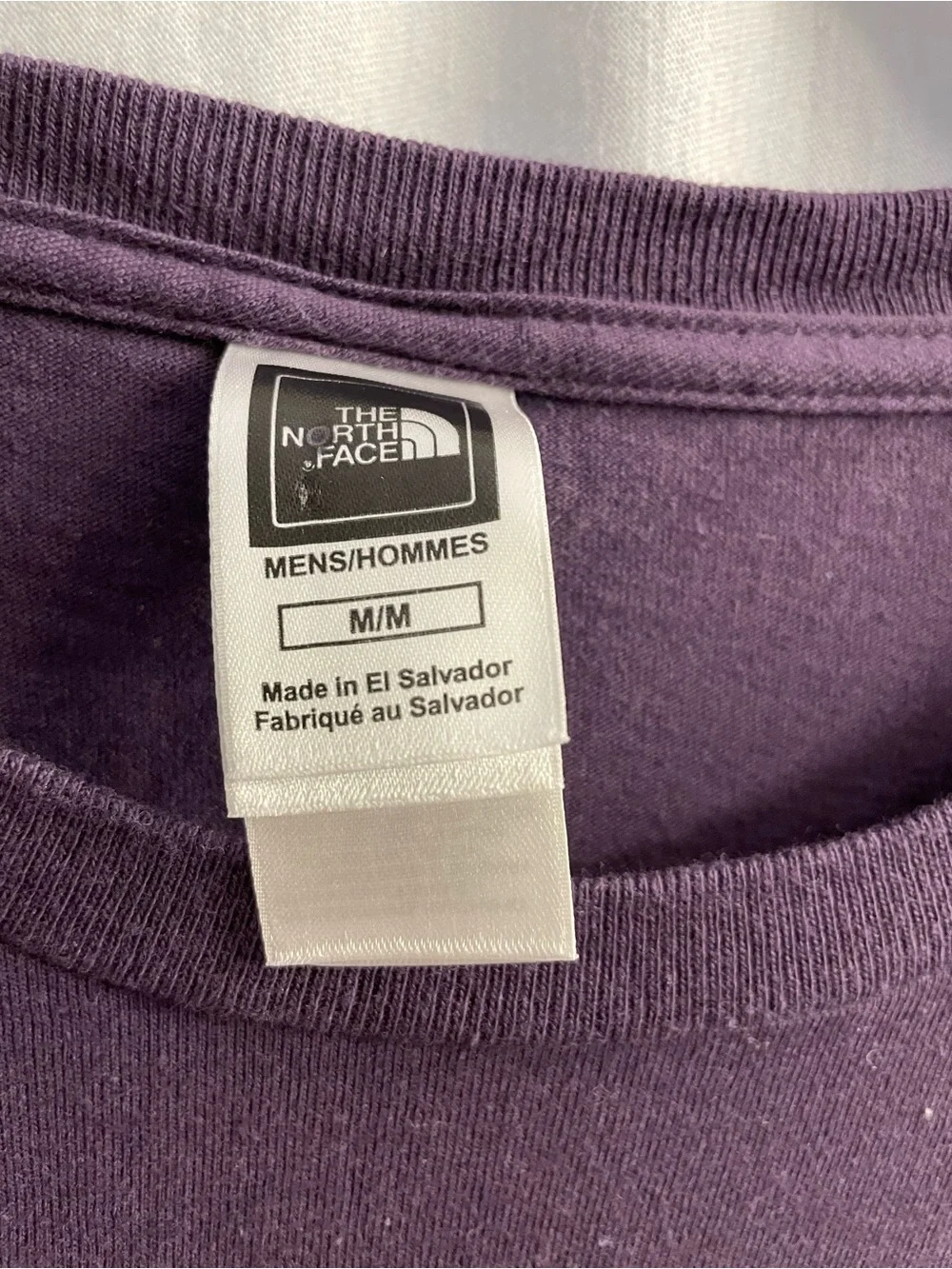 The North Face Big yellow Logo T-shirt Purple Mens Size Medium